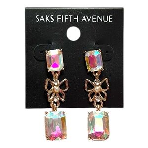 Saks Fifth Avenue Iridescent Crystal Bow Drop Earrings